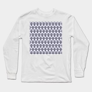 Navy blue diamond shaped motif pattern Long Sleeve T-Shirt